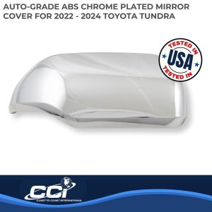 Coast to Coast Exterior Mirror Cover, Full Replacement, Chrome Plated, ABS Plastic, Set of 2, With Turn Signal Cutout – MC67553R