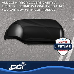 Coast to Coast Exterior Mirror Cover, Full Replacement, Painted, Gloss Black, ABS Plastic, Set of 2, With Turn Signal Cutout – MC67553RBK