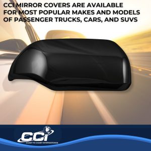 Coast to Coast Exterior Mirror Cover, Full Replacement, Painted, Gloss Black, ABS Plastic, Set of 2, With Turn Signal Cutout – MC67553RBK