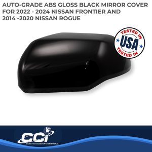 Coast to Coast Exterior Mirror Cover, Full Replacement, Painted, Gloss Black, ABS Plastic, Set of 2, Without Turn Signal Cutout – MC67554RBK