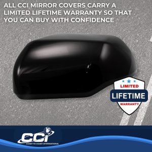 Coast to Coast Exterior Mirror Cover, Full Replacement, Painted, Gloss Black, ABS Plastic, Set of 2, Without Turn Signal Cutout – MC67554RBK