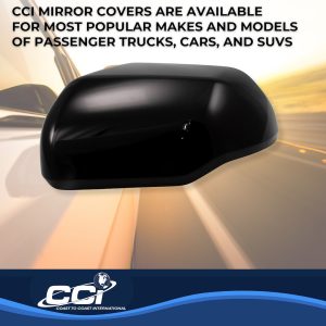 Coast to Coast Exterior Mirror Cover, Full Replacement, Painted, Gloss Black, ABS Plastic, Set of 2, Without Turn Signal Cutout – MC67554RBK