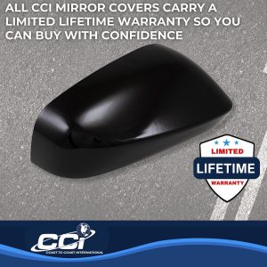 Coast to Coast Exterior Mirror Cover, Full Cover, Painted, Gloss Black, ABS Plastic, Without Turn Signal, Set of 2 – MC67557BLK