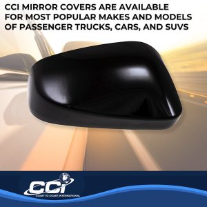 Coast to Coast Exterior Mirror Cover, Full Cover, Painted, Gloss Black, ABS Plastic, Without Turn Signal, Set of 2 – MC67557BLK