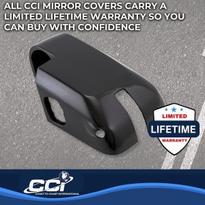 Coast to Coast Exterior Mirror Cover, Full Cover, Painted, Gloss Black, ABS Plastic, With Turn Signal Cutout, Set of 2 – MC67558RBK