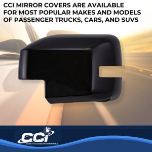 Coast to Coast Exterior Mirror Cover, Full Cover, Painted, Gloss Black, ABS Plastic, With Turn Signal Cutout, Set of 2 – MC67558RBK