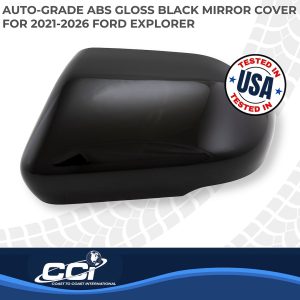 Coast to Coast Exterior Mirror Cover, Full Cover, Painted, Gloss Black, ABS Plastic, With Turn Signal Opening, Set of 2 – MC67561BLK