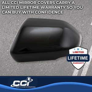 Coast to Coast Exterior Mirror Cover, Full Cover, Painted, Gloss Black, ABS Plastic, With Turn Signal Opening, Set of 2 – MC67561BLK