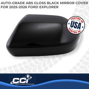 Coast to Coast Exterior Mirror Cover, Full Cover, Painted, Gloss Black, ABS Plastic, Without Turn Signal Opening, Set of 2 – MC67562BLK