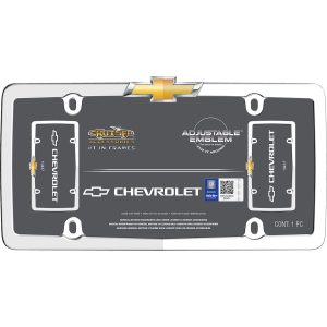 Cruiser License Plate Frame, Chevy Bowtie Design, Chrome Plated, Die Cast Zinc – 10437