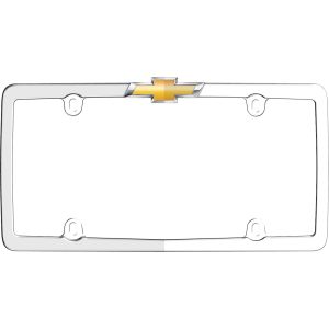 Cruiser License Plate Frame, Chevy Bowtie Design, Chrome Plated, Die Cast Zinc – 10437