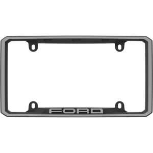 Cruiser License Plate Frame, Ford Design, Without Illumination, Powder Coated, Matte Black, Die Cast Zinc, Frame Only – 12050