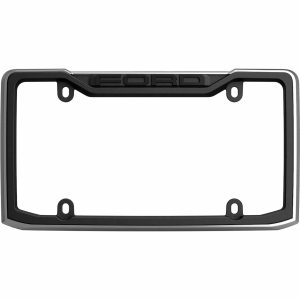 Cruiser License Plate Frame, Ford Emblem Design, Without Illumination, Powder Coated with Chrome Plated Inserts, Matte Black – 12053