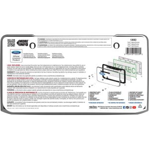 Cruiser License Plate Frame, Ford Emblem Design, Without Illumination, Powder Coated with Chrome Plated Inserts, Matte Black – 12053