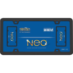 Cruiser License Plate Frame, Neo, Without Design, Powder Coated, Black, Die Cast Zinc – 15050
