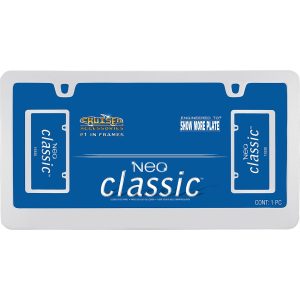 Cruiser License Plate Frame, Neo Classic, Without Design, Chrome Plated, Die Cast Zinc – 15330