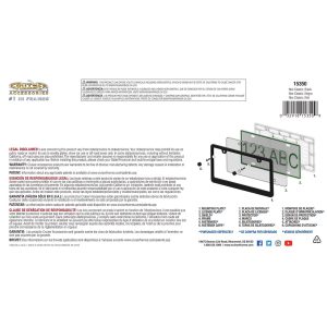 Cruiser License Plate Frame, Neo Classic, Without Design, Powder Coated, Black, Die Cast Zinc – 15350