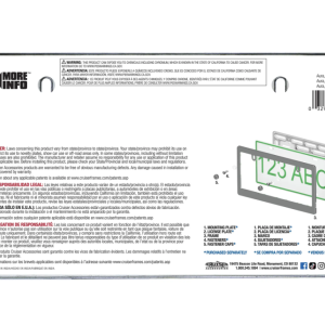 Cruiser License Plate Frame, Aura™, Plain Design, Polished, Stainless Steel, Frame Only – 16530