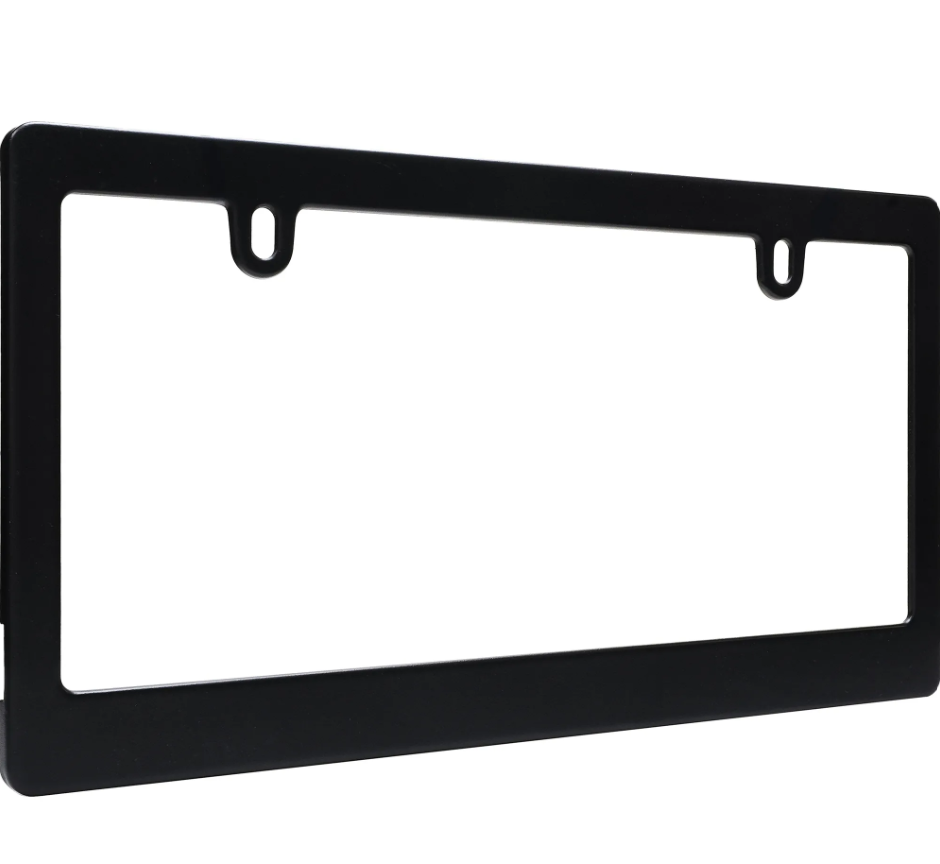 Cruiser License Plate Frame, Aura™, Plain Design, Powder Coated, Matte Black, Steel, Frame Only – 16550
