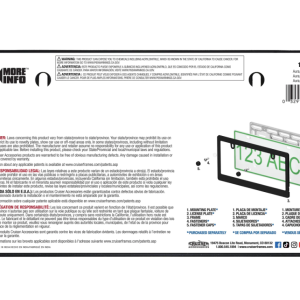 Cruiser License Plate Frame, Aura™, Plain Design, Powder Coated, Matte Black, Steel, Frame Only – 16550