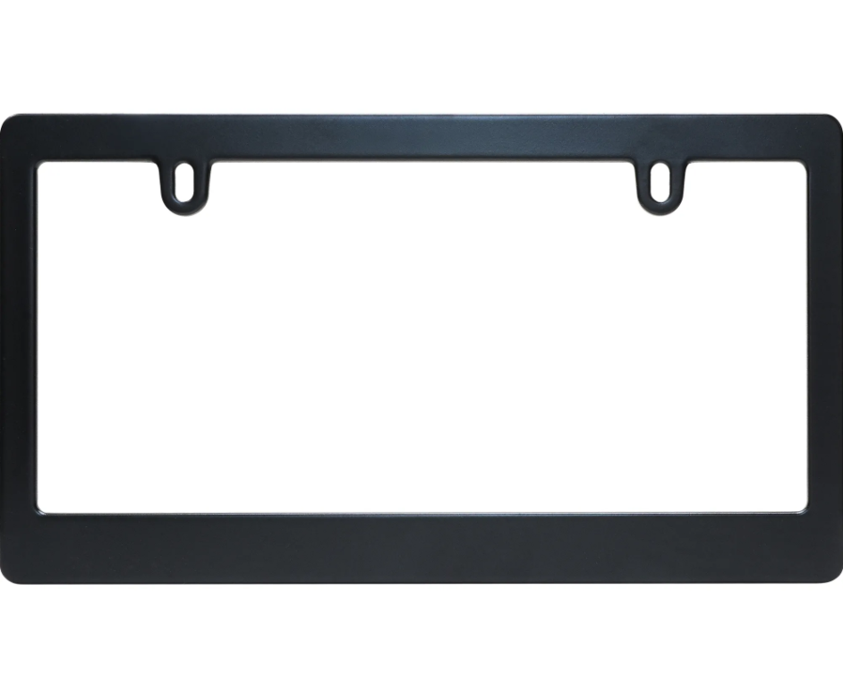 Cruiser License Plate Frame, Aura™, Plain Design, Powder Coated, Matte Black, Steel, Frame Only – 16550