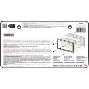 Cruiser License Plate Frame, Prism Iridescent Design, Matte Black, ABS Plastic with Polycarbonate Inserts – 17050