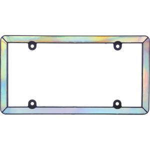 Cruiser License Plate Frame, Prism Iridescent Design, Matte Black, ABS Plastic with Polycarbonate Inserts – 17050