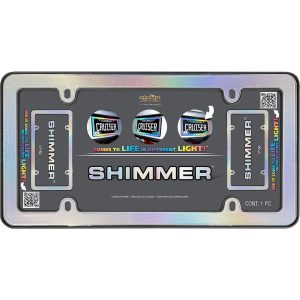 Cruiser License Plate Frame, Shimmer Iridescent Design, Powder Coated, Matte Black, Die Cast Metal with Polycarbonate Inserts – 17150