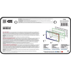 Cruiser License Plate Frame, Shimmer Iridescent Design, Powder Coated, Matte Black, Die Cast Metal with Polycarbonate Inserts – 17150