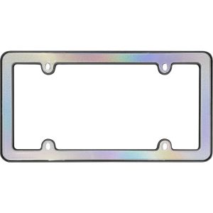Cruiser License Plate Frame, Shimmer Iridescent Design, Powder Coated, Matte Black, Die Cast Metal with Polycarbonate Inserts – 17150