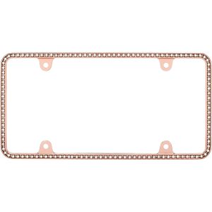 Cruiser License Plate Frame, Diamondesque, Diamond Studded Perimeter Design, Rose Gold Plated, Die Cast Zinc – 18000