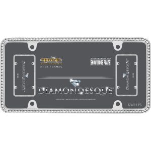 Cruiser License Plate Frame, Diamondesque, Diamond Studded Perimeter Design, Chrome Plated, Die Cast Zinc – 18130