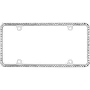 Cruiser License Plate Frame, Diamondesque, Diamond Studded Perimeter Design, Chrome Plated, Die Cast Zinc – 18130