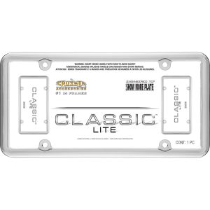 Cruiser License Plate Frame, Classic Lite, Without Design, Chrome Plated, Die Cast Metal – 20030