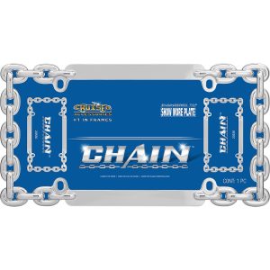 Cruiser License Plate Frame, Chain Link Design, Chrome Plated, Die Cast Metal – 20530