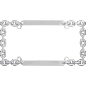 Cruiser License Plate Frame, Chain Link Design, Chrome Plated, Die Cast Metal – 20530
