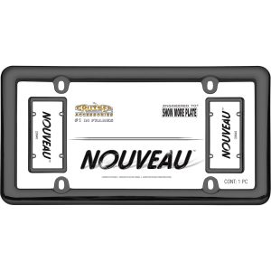 Cruiser License Plate Frame, Nouveau, Without Design, Black, ABS Plastic – 20640