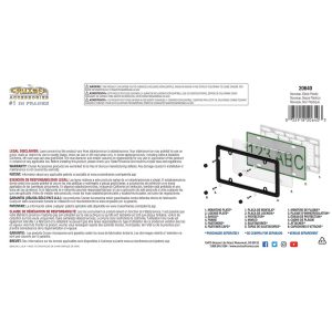 Cruiser License Plate Frame, Nouveau, Without Design, Black, ABS Plastic – 20640