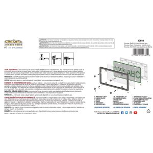 Cruiser License Plate Frame, Nouveau, Without Design, Black Chrome, Die Cast Zinc, With Four Fastener Caps – 20680