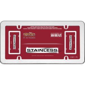 Cruiser License Plate Frame, Without Design, Polished, Stainless Steel – 21110