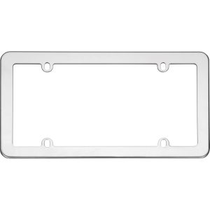 Cruiser License Plate Frame, Without Design, Polished, Stainless Steel – 21110