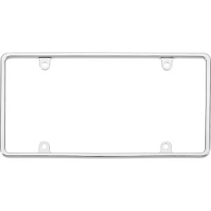 Cruiser License Plate Frame, Slim Rim, Without Design, Chrome Plated, Die Cast Zinc – 21330