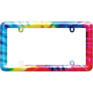 Cruiser License Plate Frame, Tie Dye Bold Graphics Design, Polycarbonate – 23801
