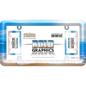 Cruiser License Plate Frame, Beach Design, Polycarbonate – 23803