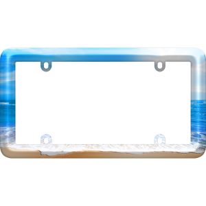 Cruiser License Plate Frame, Beach Design, Polycarbonate – 23803