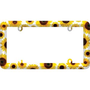 Cruiser License Plate Frame, Sunflowers Design, Polycarbonate – 23804