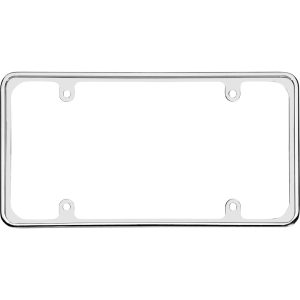 Cruiser License Plate Frame, Without Design, Chrome Plated, Die Cast Metal – 30630