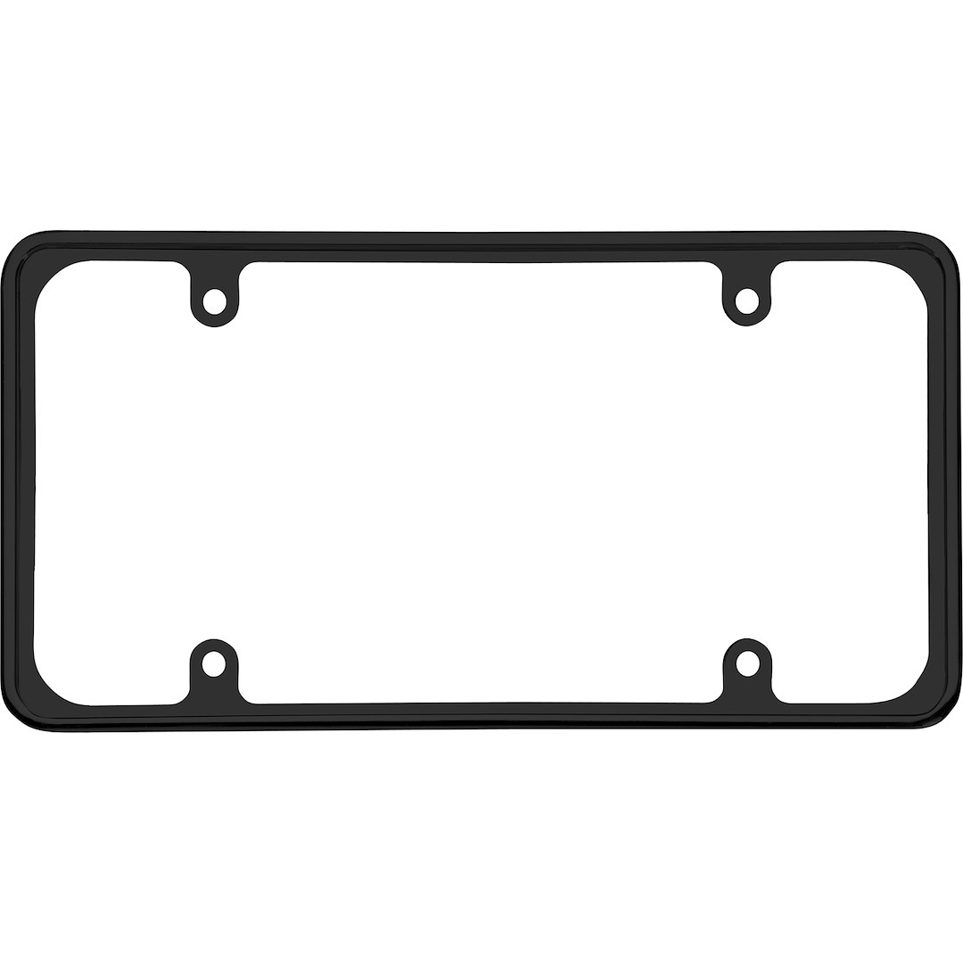 Cruiser License Plate Frame, Without Design, Powder Coated, Black, Die Cast Metal – 30650