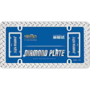 Cruiser License Plate Frame, Diamond Plate Design, Chrome Plated, Die Cast Metal – 30830