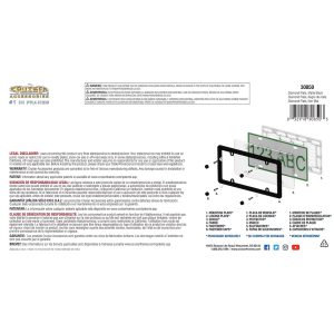 Cruiser License Plate Frame, Diamond Plate, Powder Coated, Matte Black, Zinc Die Cast Metal – 30850
